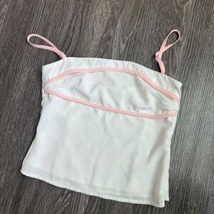 More-to-come Women's Pink and White Crop-top